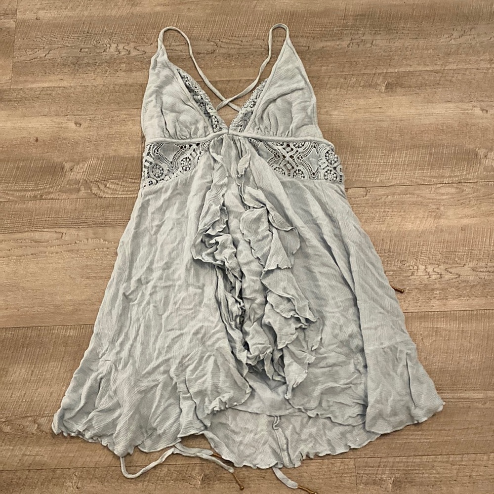 Light Blue V-Neck  Free People Dress
